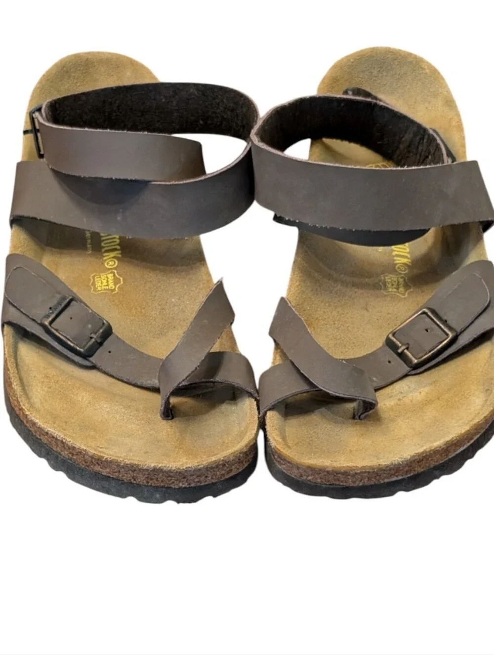Birkenstock Yara Oiled Leather Ankle Strap Sandals toe loop Brown Size 42/ 11.5